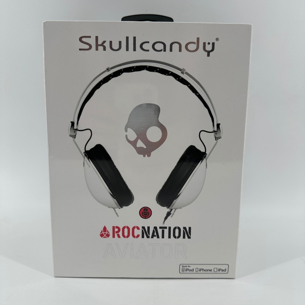 Skullcandy Roc Nation Aviator Over-Ear Headphones White S6AVDM-158 New Sealed